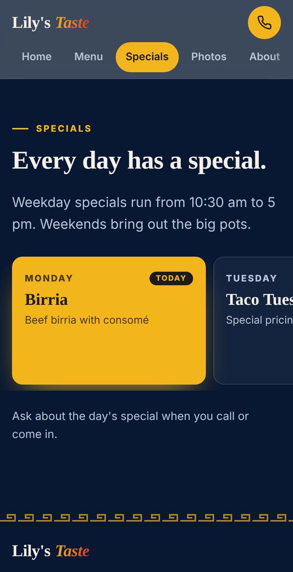 The specials tab of lilystaste.com